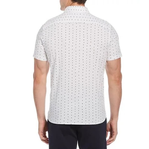 Perry Ellis Chambray Dot Print Men's Short Sleeve Shirt XL * men966 - Picture 2 of 2